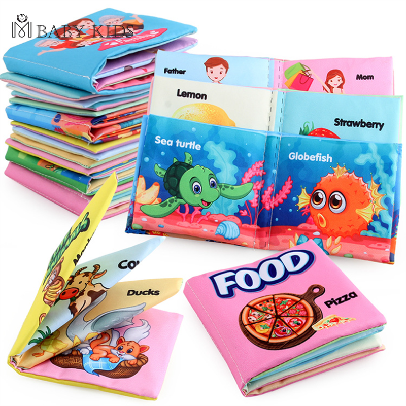 Montessori  0-12Monthes Baby Books toys Educational Newborn Infant Early Learning Cloth Book Develop Cognize Reading Puzzle Toys