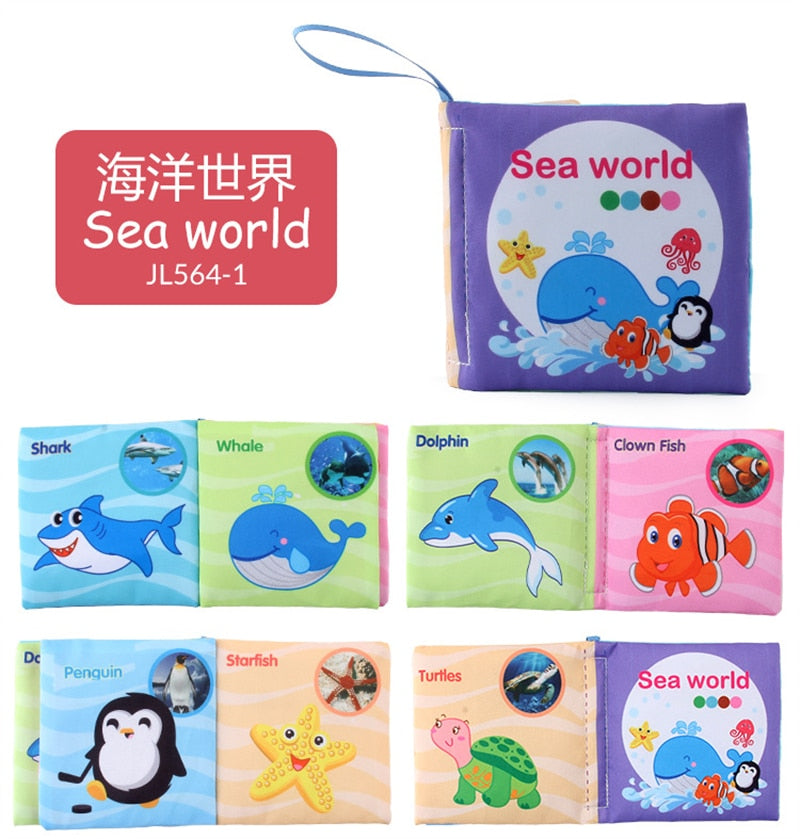 Montessori  0-12Monthes Baby Books toys Educational Newborn Infant Early Learning Cloth Book Develop Cognize Reading Puzzle Toys