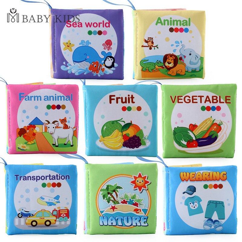 Montessori  0-12Monthes Baby Books toys Educational Newborn Infant Early Learning Cloth Book Develop Cognize Reading Puzzle Toys