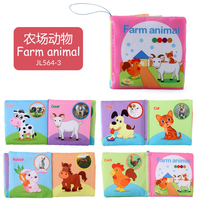 Montessori  0-12Monthes Baby Books toys Educational Newborn Infant Early Learning Cloth Book Develop Cognize Reading Puzzle Toys