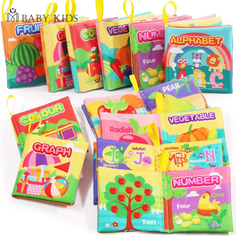 Montessori  0-12Monthes Baby Books toys Educational Newborn Infant Early Learning Cloth Book Develop Cognize Reading Puzzle Toys